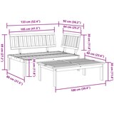  Vrtna sofa od paleta 2 kom od masivnog bagremovog drva | shoptok.hr