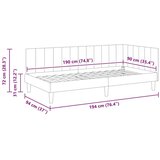 vidaXL Kotna postelja z vzglavjem Črna 90 x 190 cm Žamet | Shoptok.si