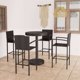 Poli 5-dijelni vrtni barski set od poliratana crni | shoptok.hr