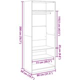 Ormar siva boja betona 80x50x200 cm od konstruiranog drva | shoptok.hr