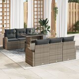 vidaXL Vrtni set sofa Set od 7 Smeđa, Siva Poli rattan, Olefinska tkanina Cijene