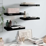  Plutajuće zidne police 4 kom sjajne crne 40 x 23 x 3 8 cm MDF | shoptok.hr