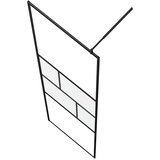  Zid za walk-in tuš Crna 100 x 195 x 0,5 cm Staklo i aluminij | shoptok.hr