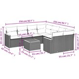  9-dijelni set vrtnih sofa od poliratana s jastucima sivi | shoptok.hr