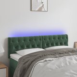 The Living Store led posteljno vzglavje temno zeleno 144x7x78/88 cm žamet - led vzglavje, (21487859) Cene