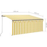 Tenda na ručno uvlačenje s roletom LED 3,5 x 2,5 m žuto-bijela | Eponuda.com