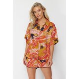 Trendyol Tropical Patterned Woven Shirt Shorts Set Cene