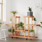  Stalak za cvijeće s kotačima 110x25x78 cm od masivne jelovine | shoptok.hr