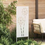 vidaXL Privatnost u vrtu Bijelo 50 x 140 cm Hladno valjana čelična u