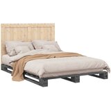  Okvir za krevet s uzglavljem sivi 140x200cm od masivne borovine | Eponuda.com