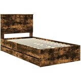  Konstrukcija postelje s predalom Dimljeni oreh 100 x 200 cm, (5000121602) | Shoptok.si