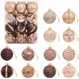  Set božićnih kuglica 36 kom. Boja šampanjca i smeđa | shoptok.hr