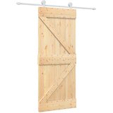  Klizna vrata 85 x 210 cm Čvrsta borovina (neobrađena) | shoptok.hr