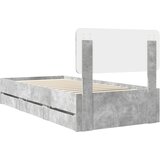  Krevetna konstrukcija s ladicama Betonsko Siva 75 x 190 cm | shoptok.hr