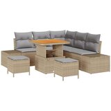  Vrtna sedežna garnitura z blazino 8 pcs Bež Poly ratan, (5000154873) | Shoptok.si