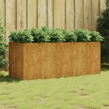vidaXL vrtna visoka greda 200x80x80 cm corten jeklo | Shoptok.si