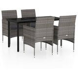  5-dijelni vrtni blagovaonski set s jastucima sivo-crni | shoptok.hr
