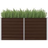 vidaXL Dvignjeno cvetlično korito pocinkano jeklo 160x80x77 cm rjavo Cene