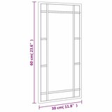  Zidno ogledalo crno 30 x 60 cm pravokutno željezno | shoptok.hr