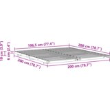  Krevet s daskama Voštano smeđa 200 x 200 cm Masivna borovina | shoptok.hr