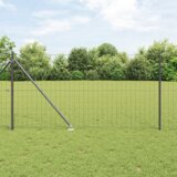 vidaXL evropska ograja s 13 konicami 1x25 m cinkano jeklo siva | Shoptok.si