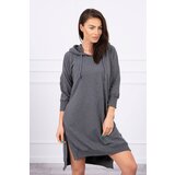 Kesi Dress with a hood and a longer graphite back Cene