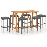  7-dijelni vrtni barski set s jastucima sivi | Eponuda.com