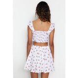 Trendyol Fruit Patterned Woven Ruffled 100% Cotton Blouse and Skirt Suit | Eponuda.ba