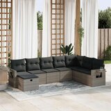vidaXL 8-dijelni set vrtnih sofa od poliratana s jastucima sivi | shoptok.hr