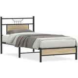 vidaXL Posteljni okvir brez vzmetnice hrast 90x190 cm inženirski les | Shoptok.si