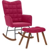  Stolica za ljuljanje s osloncem za noge boja vina baršunasta | shoptok.hr