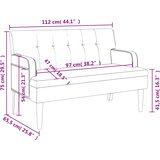  Klupa s naslonom boja cappuccina 112x65,5x75 cm od umjetne kože | shoptok.hr