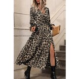 Fenzy Duga Haljina S Uzorkom Leoparda, Bež | shoptok.hr