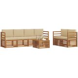  Set vanjskih sofa 7 pcs Prirodna i bež Čvrsto drvo akacije | shoptok.hr