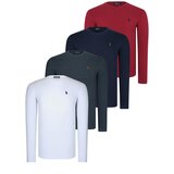 Dewberry QUADRUPLE SET T8588 ROUND NECK MEN'S SWEATSHIRT-ANTHRACITE-NAVY-WHITE-BURGUNDY | Shoptok.si
