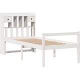  Knjižna postelja brez vzmetnice bela 75x190 cm trdna borovina, (5000123374) | Shoptok.si