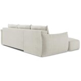 Makamii Bež sklopiva kutna garnitura (s lijevim kutom/s ležaljkom) Leila – | shoptok.hr