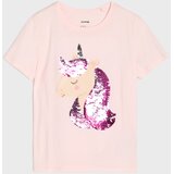 Sinsay Pamučna majica kratkih rukava s apliciranim šljokicama | shoptok.hr