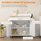  Kuhinjska kolica/kolica za posluživanje/kuhinjski otok 1 stalak za začine 1 držač za ručnike 109 cm x 40 cm x 89 cm bijela | shoptok.hr