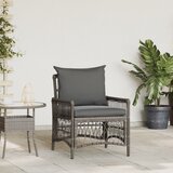 vidaXL vrtna stolica s jastucima siva poli ratan | shoptok.hr