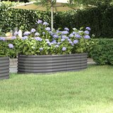  Povišena vrtna gredica od pocinčanog čelika 152 x 80 x 36 cm sivi | Eponuda.com