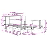 vidaXL Krevet s regalom z knjige bez madraca bijeli 140x200cm borovina | shoptok.hr