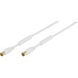 Vivanco antene priključni kabel [1x 75 Ω antenski ženski konektor - 1x 75 Ω antenski moški konektor] 5.00 m 110 dB pozlačeni konektorji\, s feritnim jedrom bela, (20431653) Cene
