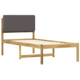  Krevetni okvir s tapiciranim uzglavljem - Bijelo prana i svijetlosiva 90 x 200 cm | shoptok.hr