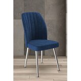 Hanah home set trpezarijskih stolica Platinum 8 kom, teget tkanina Jerry, hromirane metalne noge | Eponuda.com