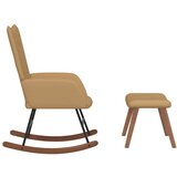  Stolica za ljuljanje s osloncem za noge smeđa baršunasta | shoptok.hr