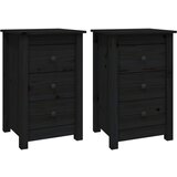 Maison Chic Dvo delni komplet Nočne omarice - Nočne mize črna 40x35x61,5 cm trdna borovina, (21687225) Cene