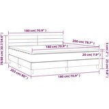 Krevet box spring s madracem LED svjetlosivi 180x200 cm tkanina | Eponuda.ba