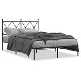Maison Chic Kovinski Posteljni okvir - Dvoposteljna postelja - Zakonska postelja z vzglavjem črn 120x200 cm, (21692941) Cene