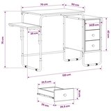  Stol s pohranom Crni hrast 120 x 50 x 75 cm - Crni hrast | shoptok.hr
